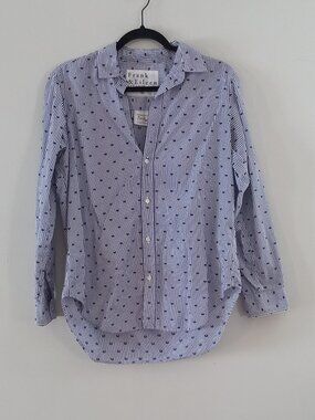 FRANK & EILEEN Frank striped shirt with embroidered details